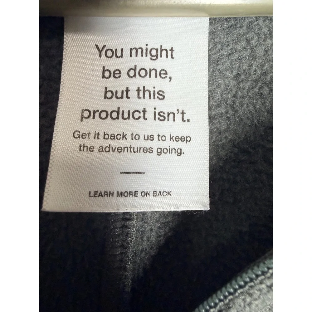 The North Face Mens XXL Grey Circular Design Quarter Zip Fleece Pullover Sweater